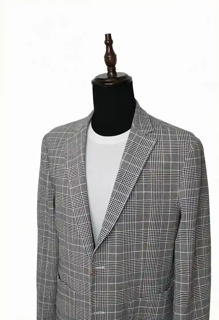 Мужской пиджак в светло-серую клетку — изображение 2