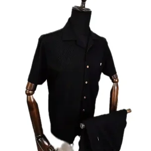 Мужской спортивный костюм с шортами Casual, чёрный, Турция